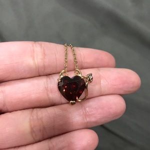 Topaz 18k gold necklace chain statement heart